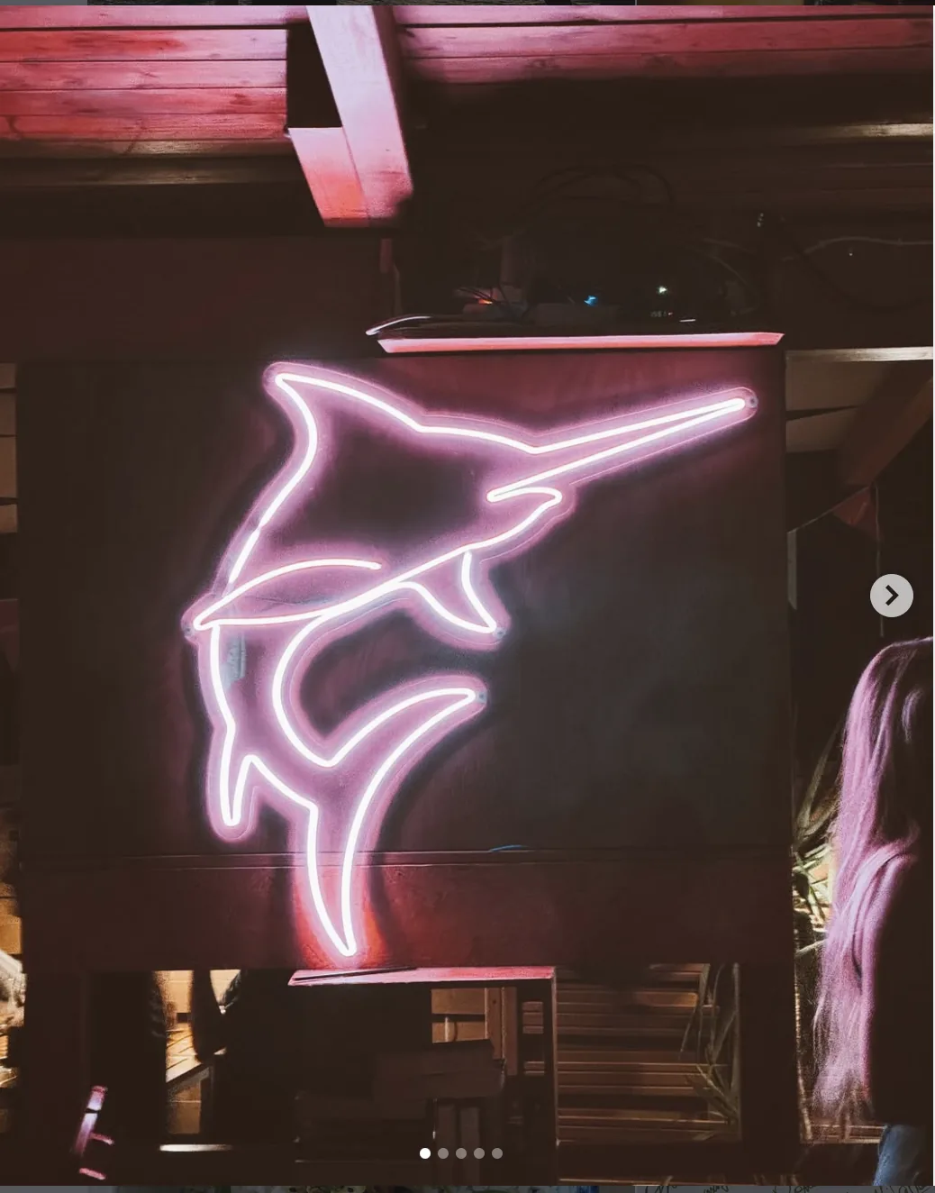 Insegna al neon del Pescespada